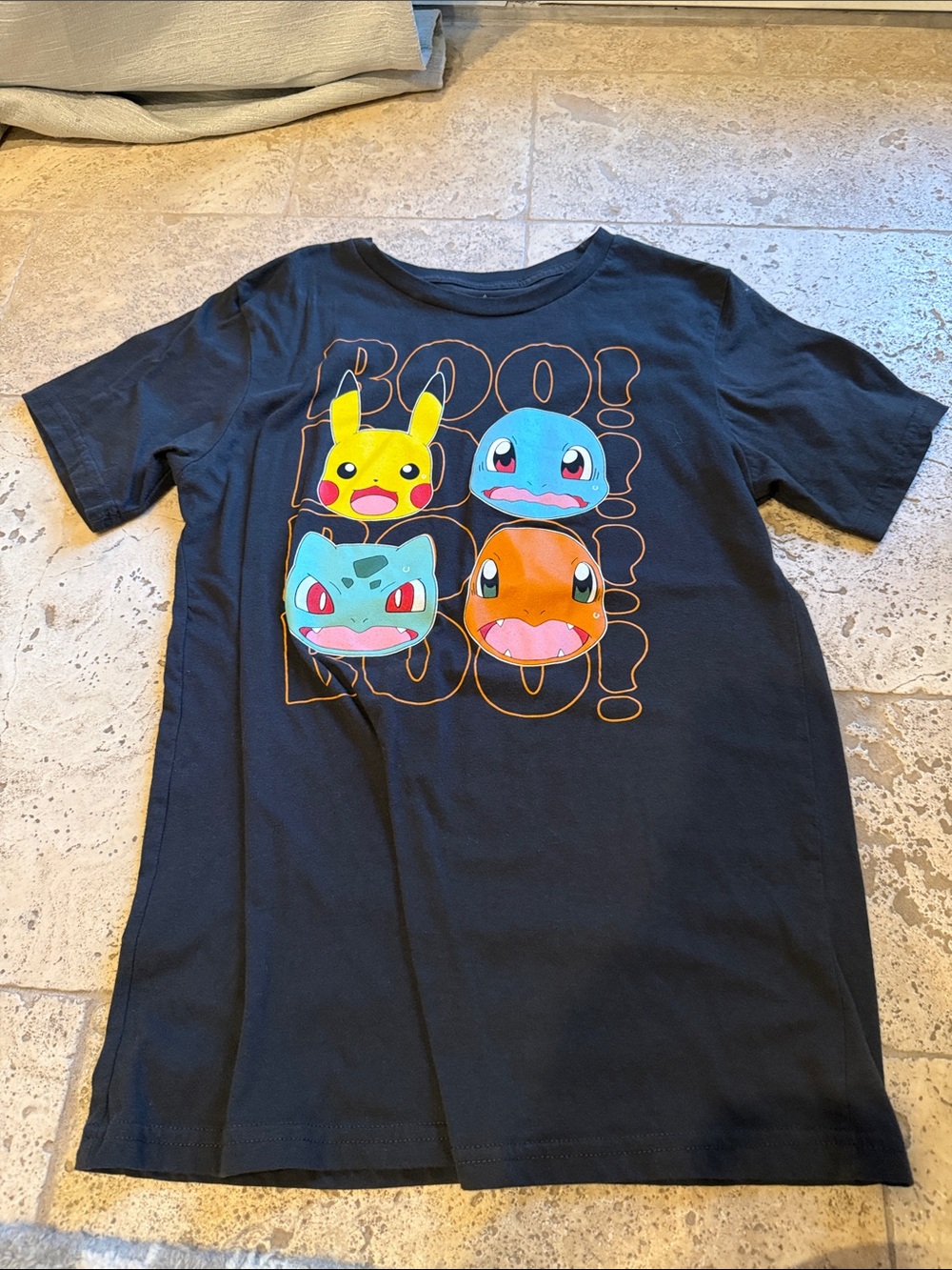 Pokemon Black Kids Halloween TSHIRT with Character Faces
